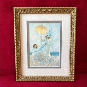 Vintage Woman with Parasol Print
